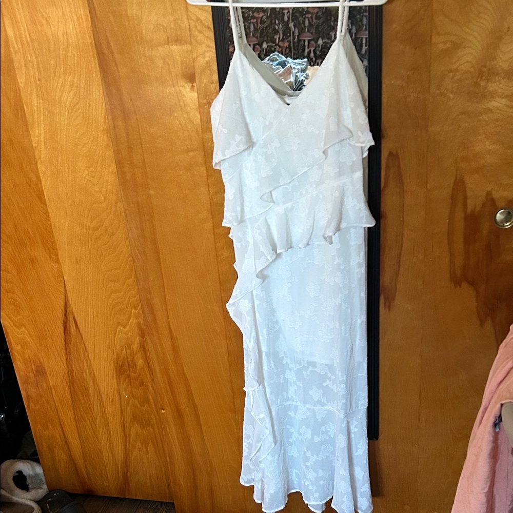 Elegant White Ruffle Dress